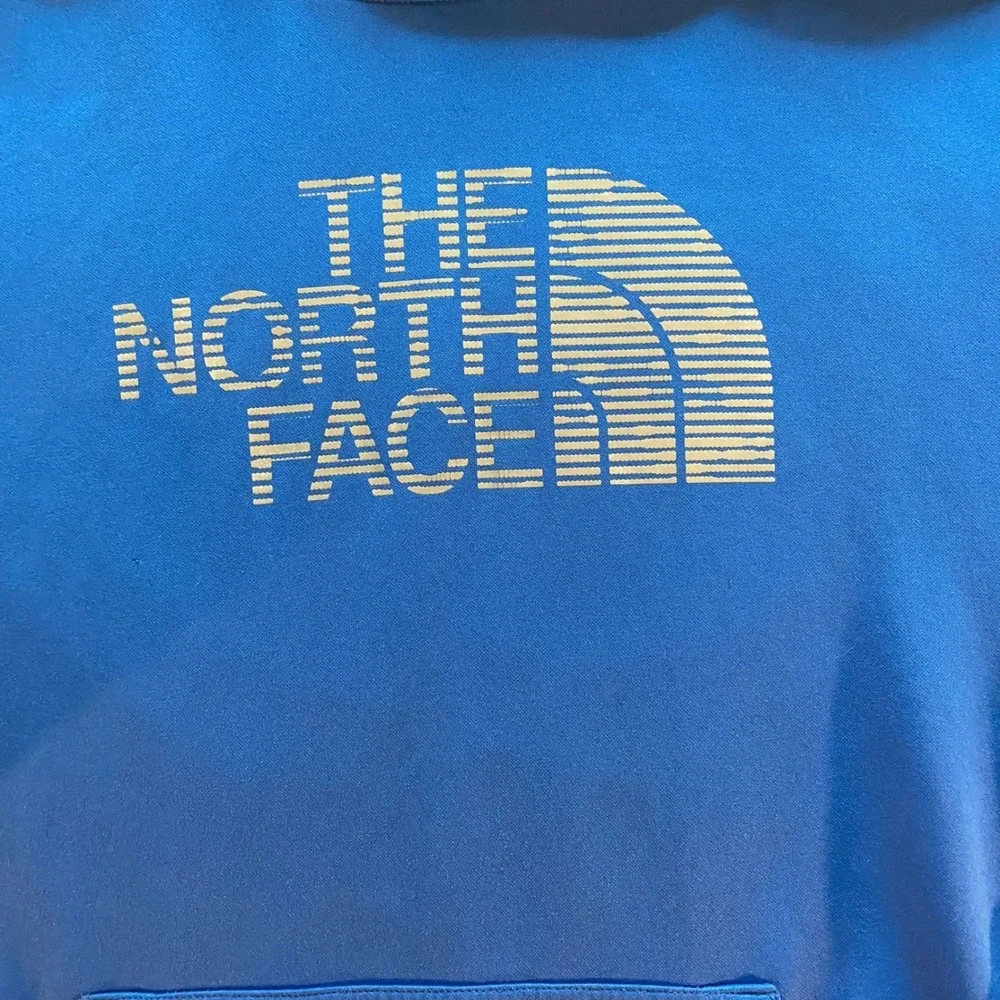 The North Face Mens Blue Pullover Hoodie Logo Fleece Sweatshirt CN3K Size M